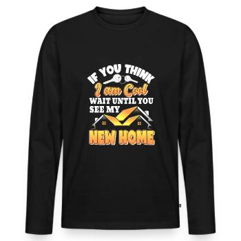 Housewarming new house Homeowner - Men's Premium Organic Long Sleeve Shirt - black - Front - Nico (187cm)
