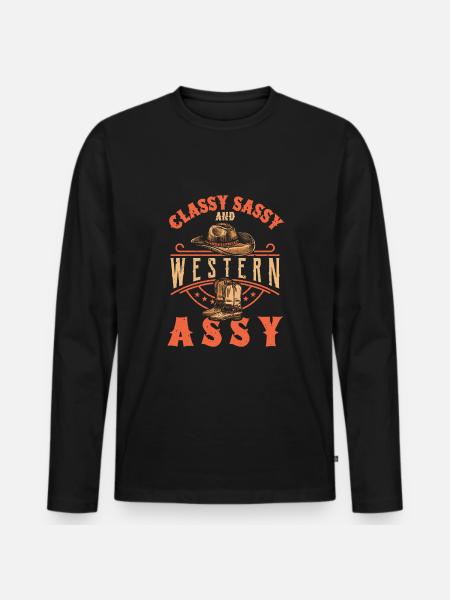 Line Dancing Line Dance - Männer Premium Bio Langarmshirt - Schwarz