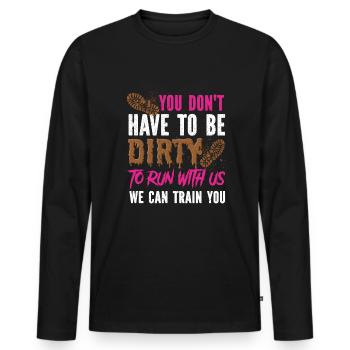 boue course boue fille - T-shirt manches longues Premium bio Homme - noir - Devant - Nico (187cm)