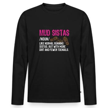 boue course boue fille - T-shirt manches longues Premium bio Homme - noir - Devant - Nico (187cm)