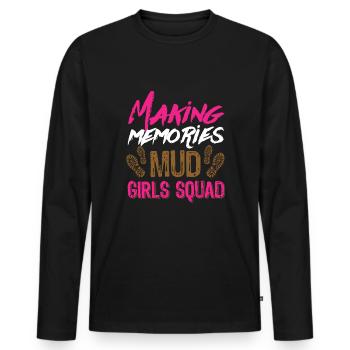 boue course boue fille - T-shirt manches longues Premium bio Homme - noir - Devant - Nico (187cm)