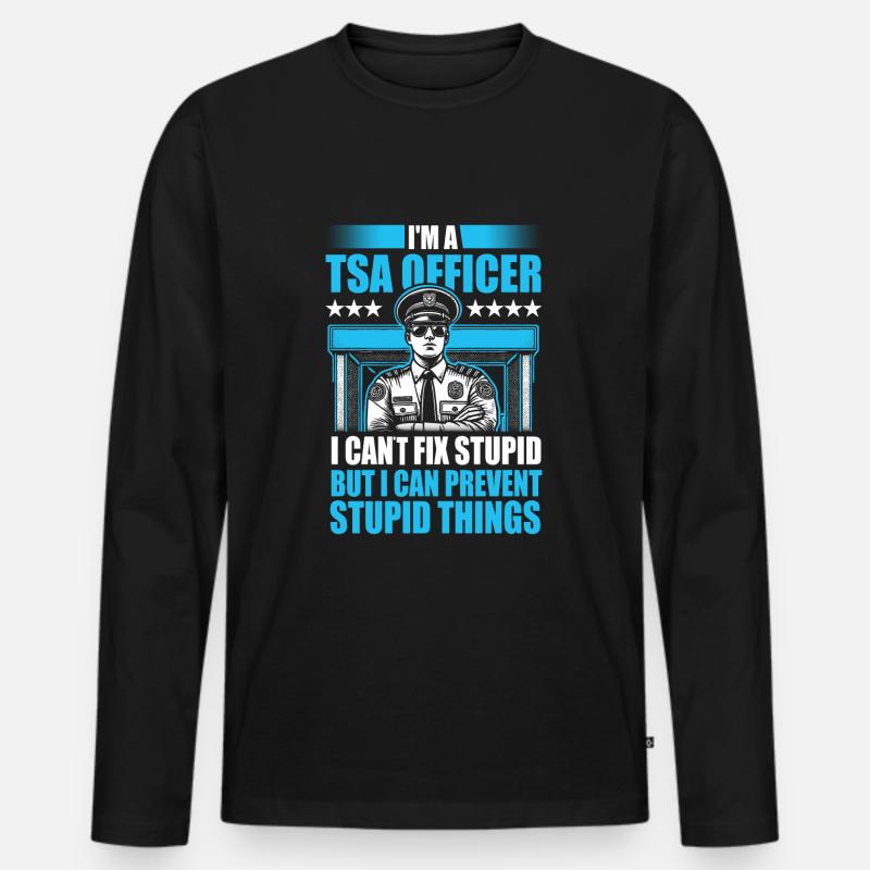 TSA Officer - Männer Premium Bio Langarmshirt - Schwarz