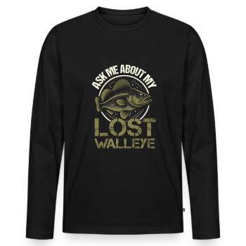 Pêche au doré jaune - T-shirt manches longues Premium bio Homme - noir - Devant - Nico (187cm)