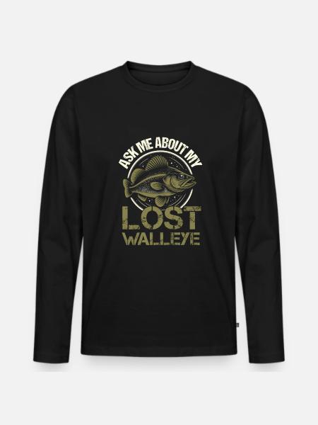 Walleye Fishing - Men's Premium Organic Long Sleeve Shirt - black