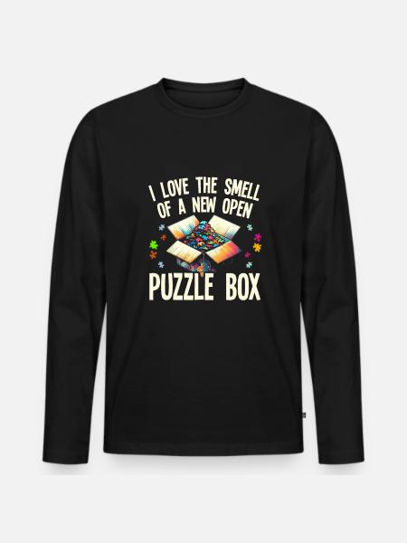 Jigsaw Puzzle - Men's Premium Organic Long Sleeve Shirt - black