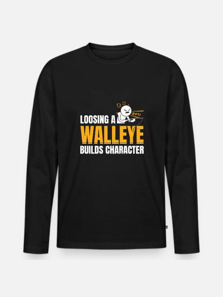 Walleye Fishing - Männer Premium Bio Langarmshirt - Schwarz