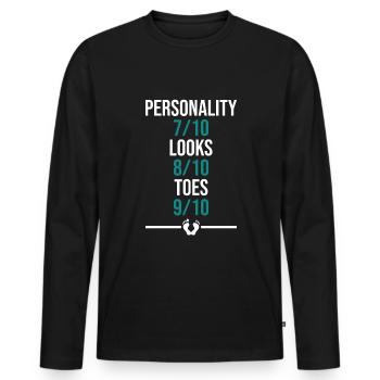Toe amputee amputation - Men's Premium Organic Long Sleeve Shirt - black - Front - Nico (187cm)