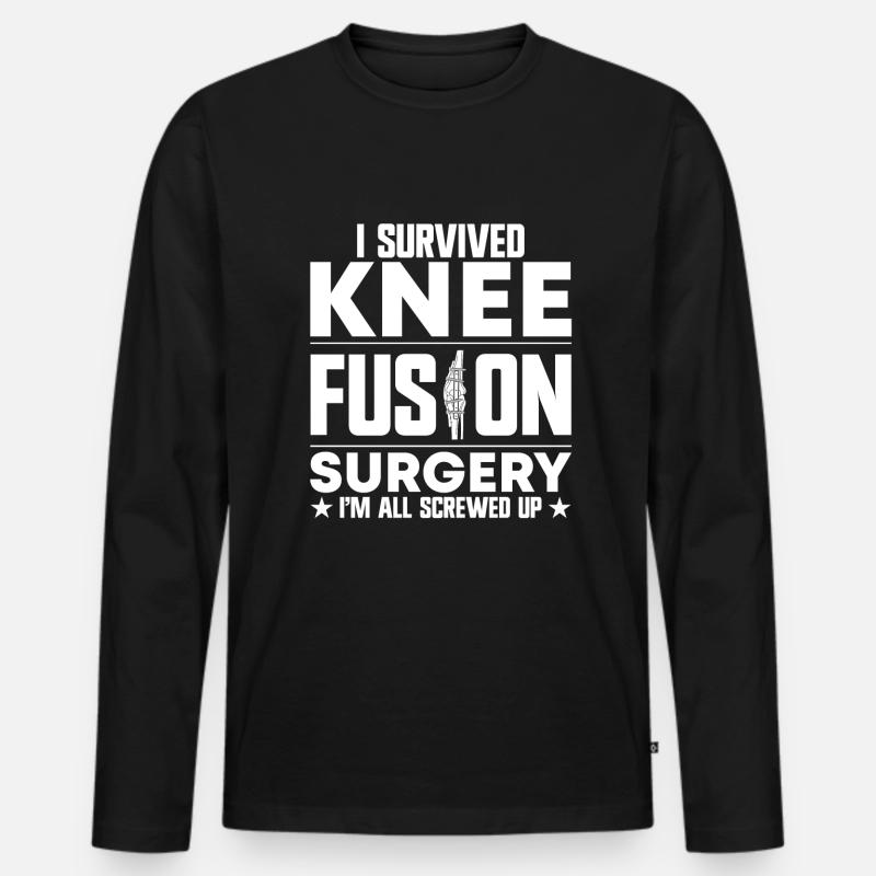 Knee Replacement - Men's Premium Organic Long Sleeve Shirt - black