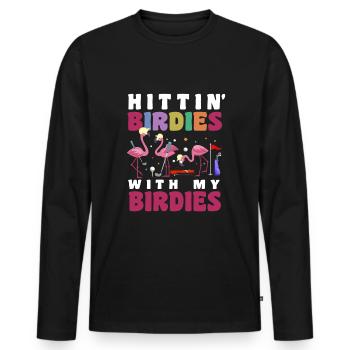 Golf Girl Golfer - Männer Premium Bio Langarmshirt - Schwarz - Vorne - Nico (187cm)