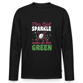 Golf Girl Golfer - Männer Premium Bio Langarmshirt - Schwarz - Vorne - Nico (187cm)