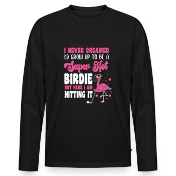 Golf Girl Golfer - Männer Premium Bio Langarmshirt - Schwarz - Vorne - Nico (187cm)