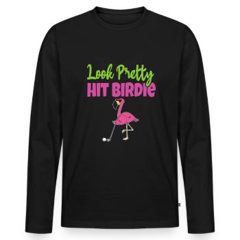 Golf Girl Golfer - Männer Premium Bio Langarmshirt - Schwarz - Vorne - Nico (187cm)