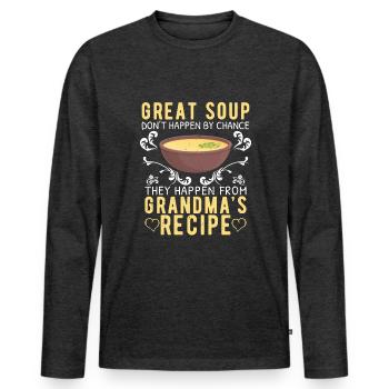 Soup Lover - Men's Premium Organic Long Sleeve Shirt - heather anthracite - Front - Nico (187cm)