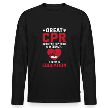 CPR Instructor EMT Training - Men's Premium Organic Long Sleeve Shirt - black - Front - Nico (187cm)
