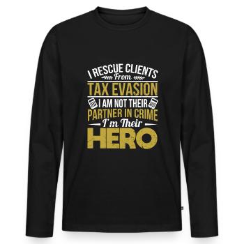 Accountant CPA Tax Preparer - Men's Premium Organic Long Sleeve Shirt - black - Front - Nico (187cm)