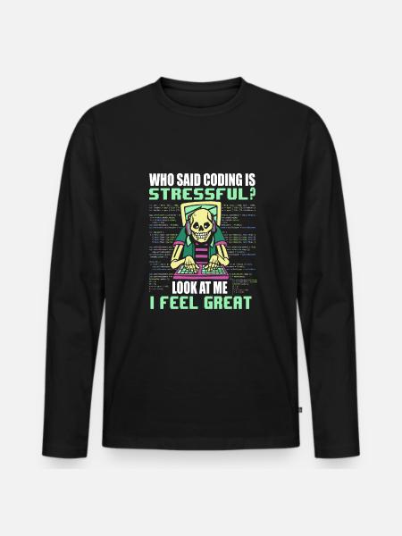 Computer Programmer Computer Programming - Men's Premium Organic Long Sleeve Shirt - black