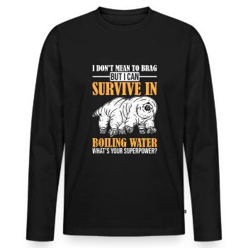 Tardigrade Microbiology waterbear - Männer Premium Bio Langarmshirt - Schwarz - Vorne - Nico (187cm)