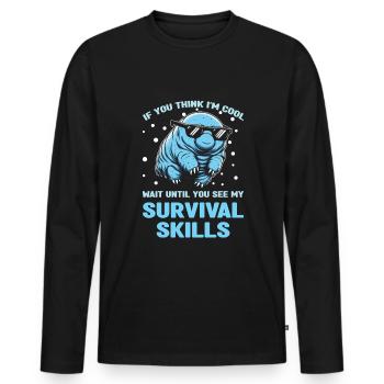 Tardigrade Microbiology waterbear - Männer Premium Bio Langarmshirt - Schwarz - Vorne - Nico (187cm)