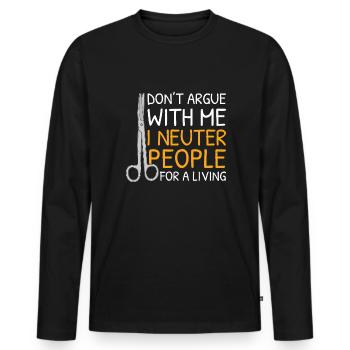 Urology Urologist - Men's Premium Organic Long Sleeve Shirt - black - Front - Nico (187cm)