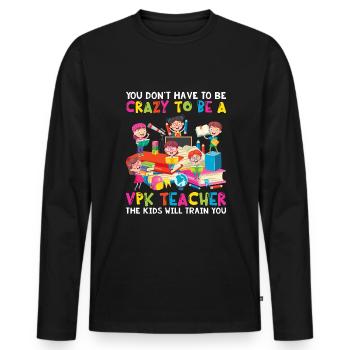VPK Teacher Voluntary Prekindergarten - Men's Premium Organic Long Sleeve Shirt - black - Front - Nico (187cm)