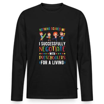 VPK Teacher Voluntary Prekindergarten - Men's Premium Organic Long Sleeve Shirt - black - Front - Nico (187cm)