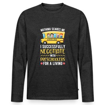 School Bus Driver - Men's Premium Organic Long Sleeve Shirt - heather anthracite - Front - Nico (187cm)