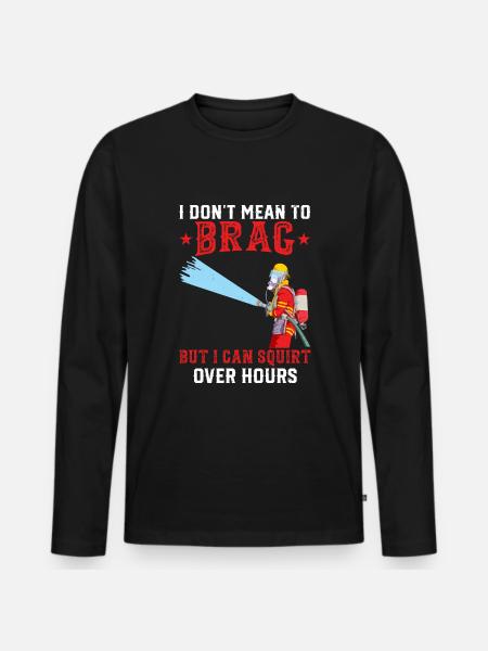 Funny Firefighter Firefighting - Men's Premium Organic Long Sleeve Shirt - black
