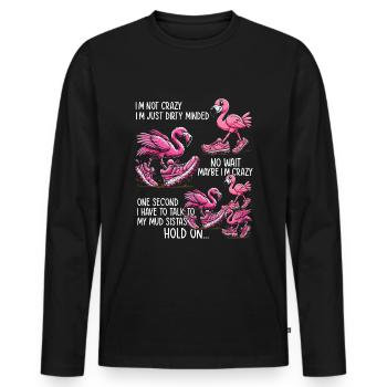 boue course boue fille - T-shirt manches longues Premium bio Homme - noir - Devant - Nico (187cm)