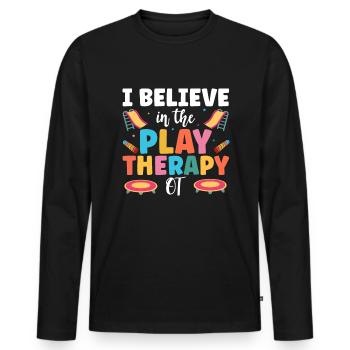 OT Occupational Therapist - Männer Premium Bio Langarmshirt - Schwarz - Vorne - Nico (187cm)