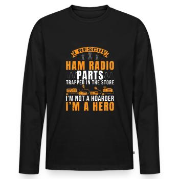 Ham Radio Operator - Männer Premium Bio Langarmshirt - Schwarz - Vorne - Nico (187cm)