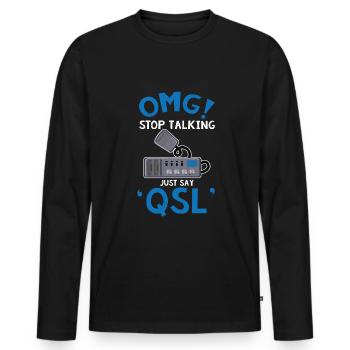 Ham Radio Operator - Männer Premium Bio Langarmshirt - Schwarz - Vorne - Nico (187cm)