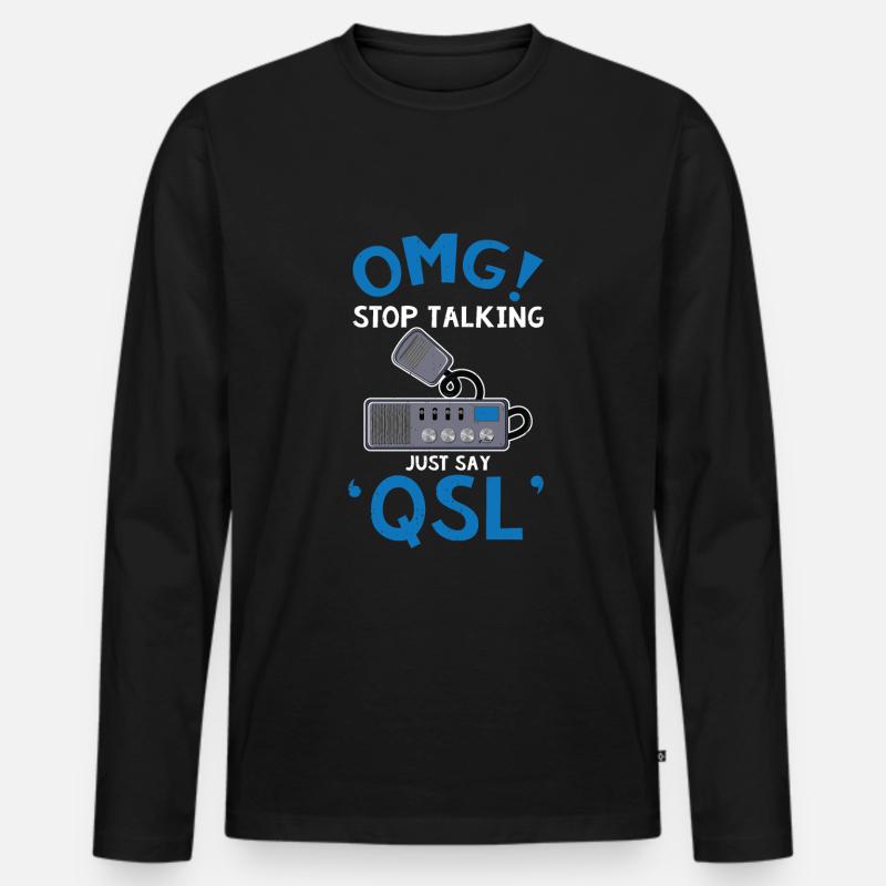 Ham Radio Operator - Männer Premium Bio Langarmshirt - Schwarz