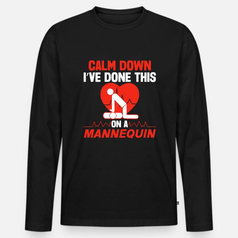 CPR Instructor EMT Training Men's Premium Organic Long Sleeve Shirt