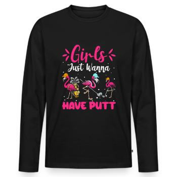 Golf Girl Golfer - Männer Premium Bio Langarmshirt - Schwarz - Vorne - Nico (187cm)