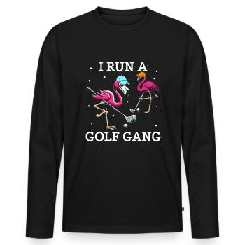 Golf Girl Golfer - Männer Premium Bio Langarmshirt - Schwarz - Vorne - Nico (187cm)