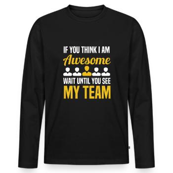 Business Office Manager - Männer Premium Bio Langarmshirt - Schwarz - Vorne - Nico (187cm)
