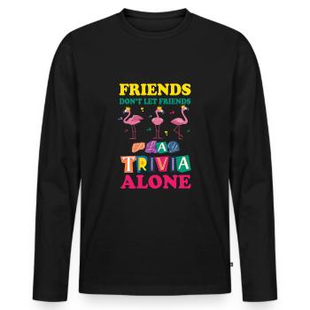 Trivia Night Host - Men's Premium Organic Long Sleeve Shirt - black - Front - Nico (187cm)