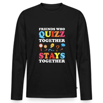 Trivia Night Host - Men's Premium Organic Long Sleeve Shirt - black - Front - Nico (187cm)