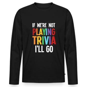 Trivia Night Host - Men's Premium Organic Long Sleeve Shirt - black - Front - Nico (187cm)