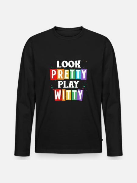 Trivia queen - Männer Premium Bio Langarmshirt - Schwarz