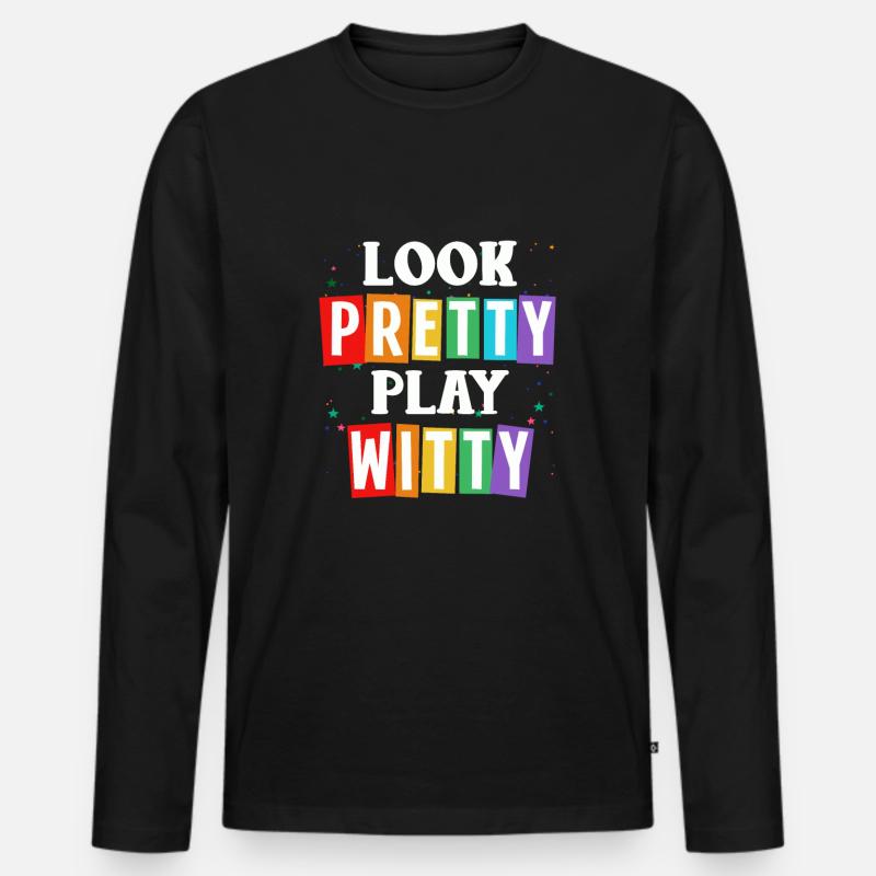 Trivia queen - Men's Premium Organic Long Sleeve Shirt - black