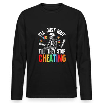 Trivia Night Host - Men's Premium Organic Long Sleeve Shirt - black - Front - Nico (187cm)