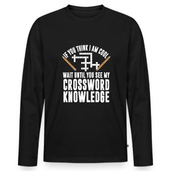 Mots croisés - T-shirt manches longues Premium bio Homme - noir - Devant - Nico (187cm)
