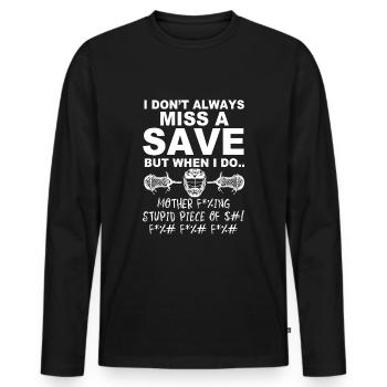 Lacrosse Goalie - Men's Premium Organic Long Sleeve Shirt - black - Front - Nico (187cm)