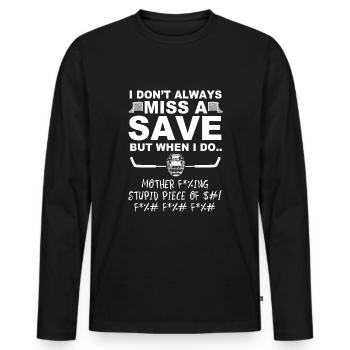 Lacrosse Goalie - Men's Premium Organic Long Sleeve Shirt - black - Front - Nico (187cm)