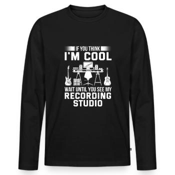Music producer - Men's Premium Organic Long Sleeve Shirt - black - Front - Nico (187cm)