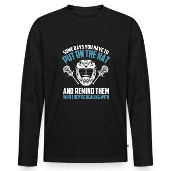Lacrosse Goalie - Men's Premium Organic Long Sleeve Shirt - black - Front - Nico (187cm)