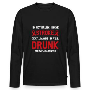 Funny Stroke warrior - Men's Premium Organic Long Sleeve Shirt - black - Front - Nico (187cm)