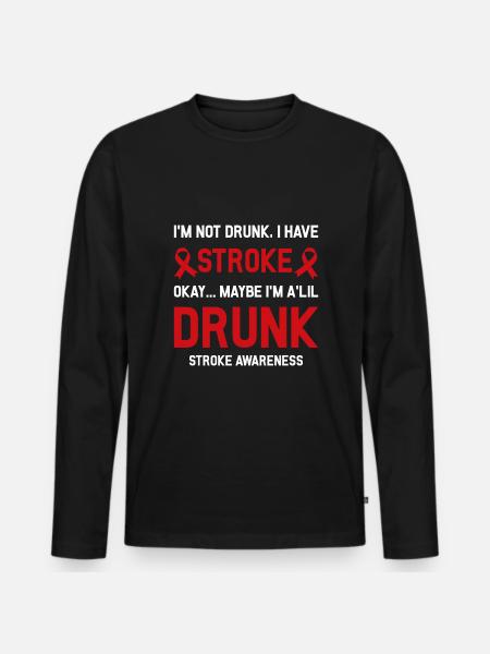 Funny Stroke warrior - Männer Premium Bio Langarmshirt - Schwarz