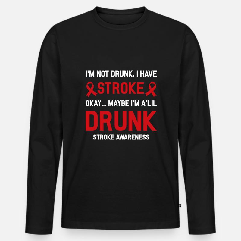 Funny Stroke warrior - Männer Premium Bio Langarmshirt - Schwarz